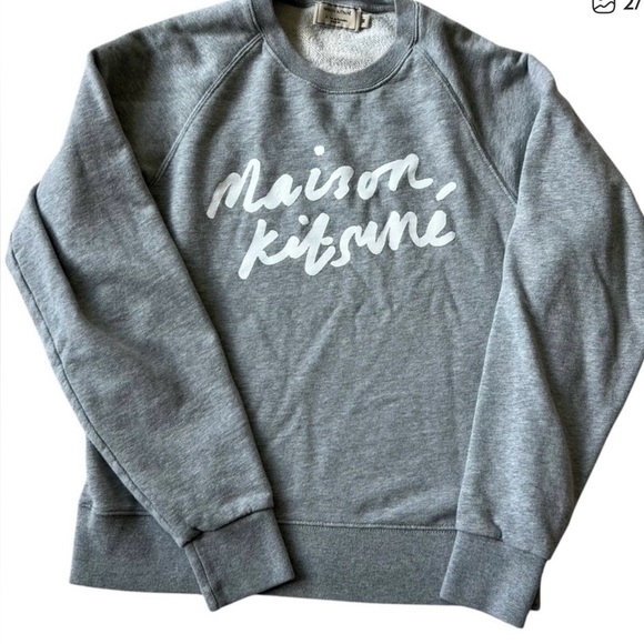 Maison Kitsune Sweatshirt Light Gray Size M - Picture 2 of 14